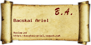 Bacskai Ariel névjegykártya